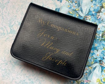 Vintage Pocket Devotional Case, Mini Gold Icons, Infant of Prague, Blessed Virgin Mary, Saint Joseph, Faith Collectible