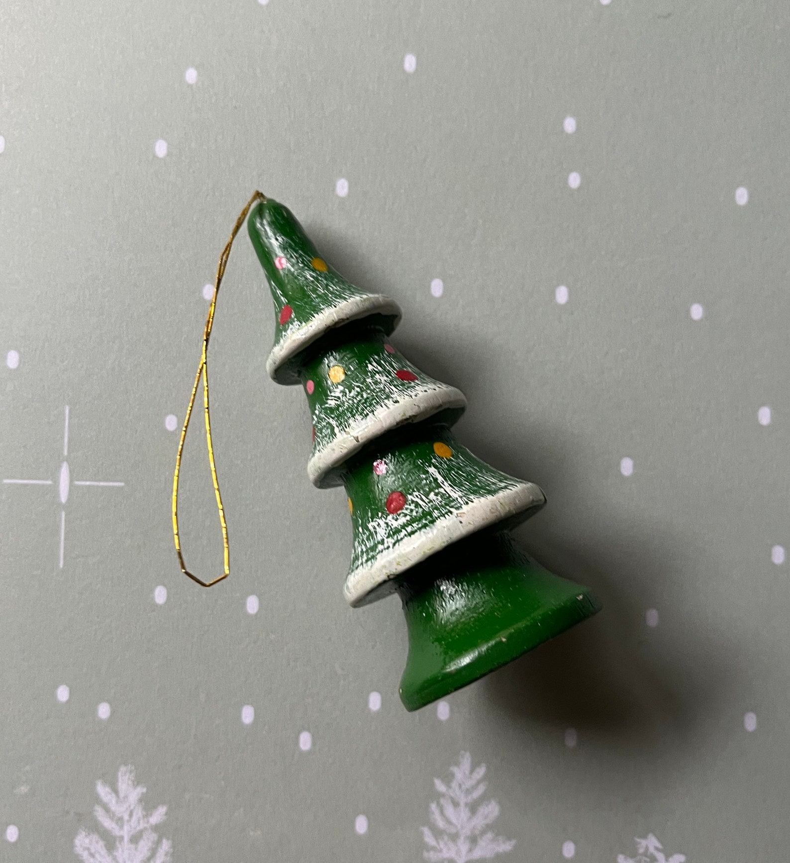 Vintage Wood Christmas Ornaments Lot of Four Handmade in Etsy