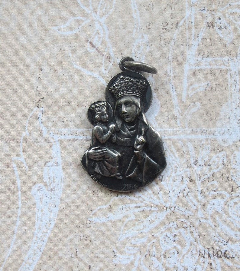 Vintage French Sainte Anne De Beaupré Figural Medallion by Etsy