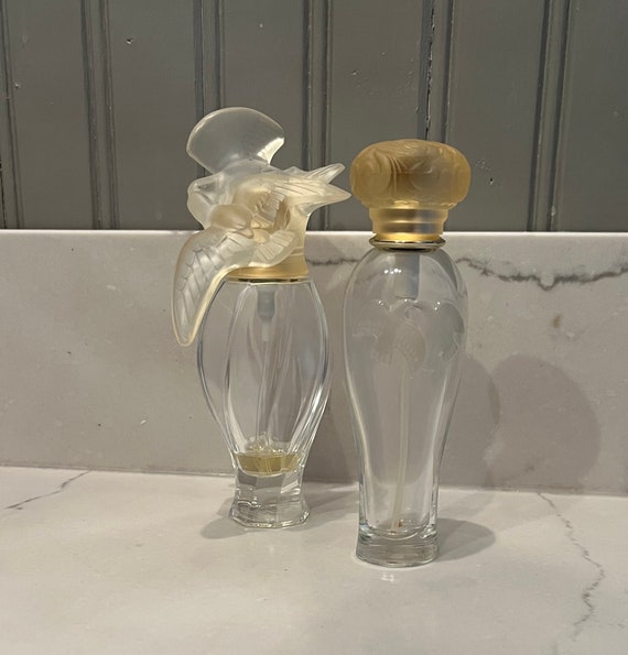 Vintage EMPTY Pair of Nina Ricci L'air Du Temps Glass Eau 