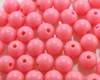 8mm Bubblegum Pink Acrylic Beads | Set of 100 Beads