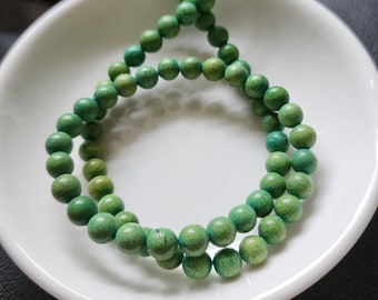 Green Howlite Beads 7MM strand