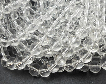 BULK - 10 Strands of 40 Pieces (400 Pieces Total) Clear Glass Beads 8MM round beads