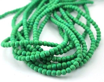 Green Howlite Beads 4MM howlite bead | Strand of 100 Beads