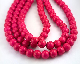 8MM Pink Howlite Beads | Strand of 50 Beads