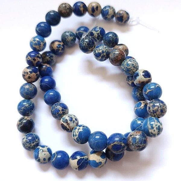 8MM Blue Sea Sediment Jasper Imperial Jasper Beads