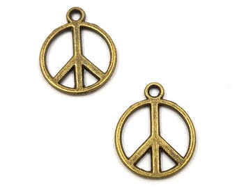 16pcs Oxidized Silver Tone Base Metal Peace Sign Links-26x6mm 11654Y-G-71A