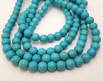 50 Turquoise Howlite Beads 8MM boho bead