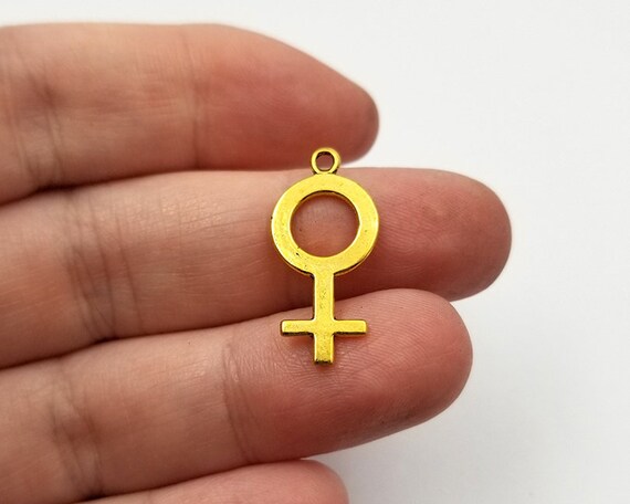 Gold Female Symbol Charms Goldtone 