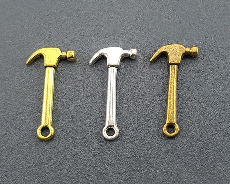 10 Hammer Charms Tool Charms Choose From Silver Tone Bronze Etsy