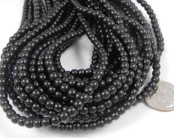 110 Black Howlite Beads 4MM