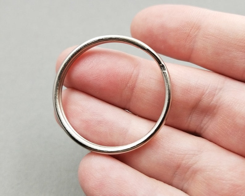 35MM Large Keychain Rings Split Ring Silver Key Chain Key Ring Etsy