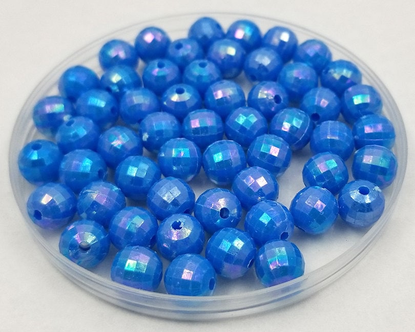 Blue Acrylic Beads 8MM round Set of 100 Beads Etsy