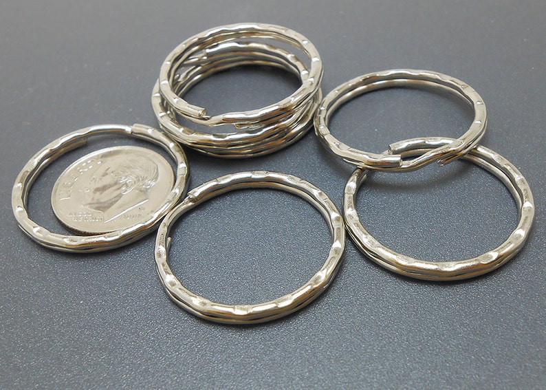 20 Keychain Rings Split Ring Silver Key Chain Key Ring Etsy