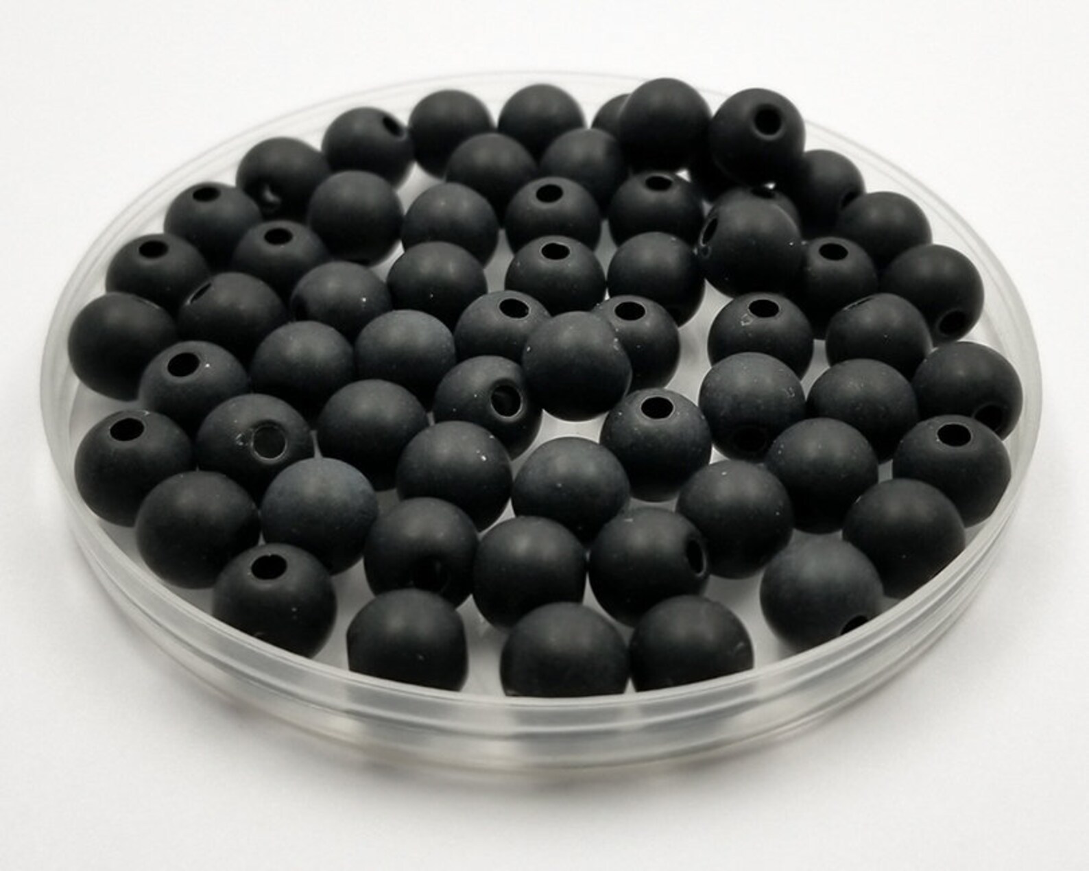 Matte Black Acrylic Beads 8MM round Set of 80 Beads Etsy