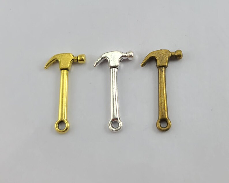 10 Hammer Charms Tool Charms Choose From Silver Tone Bronze Etsy
