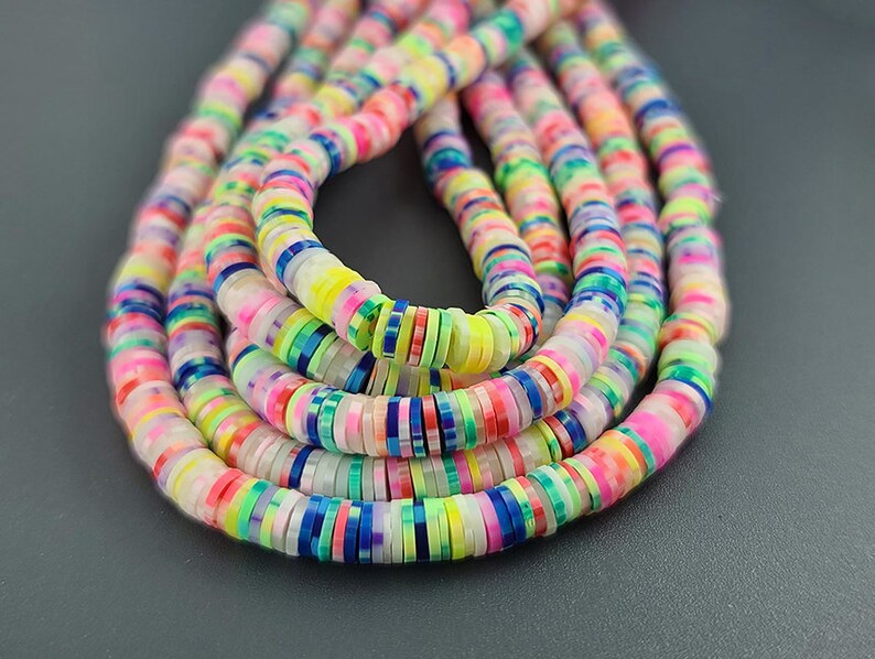 6MM Bright Mixed Confetti Vinyl Beads Polymer Clay 6x1mm Etsy