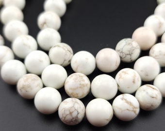 50 Natural White Howlite Beads 8MM Strand