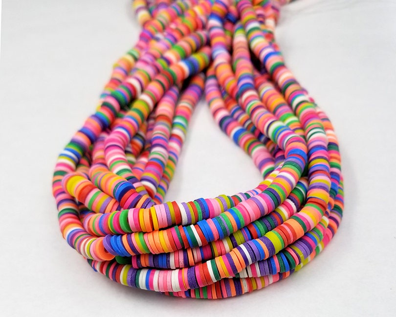 Vinyl Beads 400 Mixed Color Heishi Beads polymer clay 6x1MM Etsy
