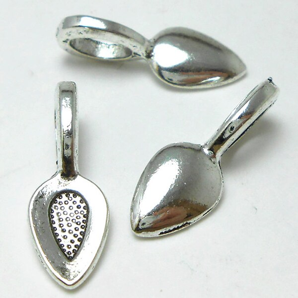 20 Glue On Spoon Bails silver necklace pendant bails