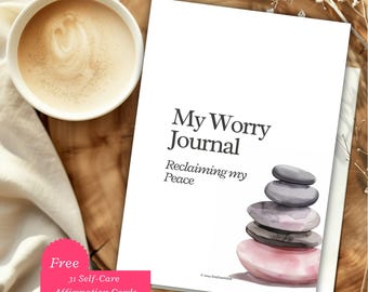 Worry Journal to Break Your Worry Cycle ~ Guide for Anxiety Journal, Growth Guided Journal, Therapy Journal for Anxiety, Mental Health