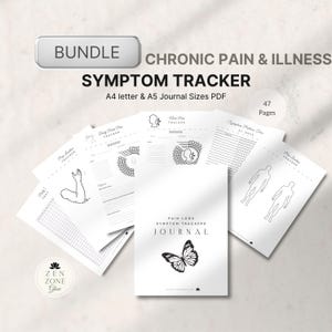 Symptom Tracker BUNDLE - Chronic Pain & Illness Health Planner Pages-  Spoonie Self care Gift - Medical Journal Logs - VALUE PACK