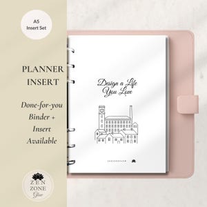 Design a Life You Love (planner INSERT complete set/A5 - wekelijks maandelijks jaarlijks navulpagina's voor ringbanden en opbergers met 6 gaten - bedrukt)