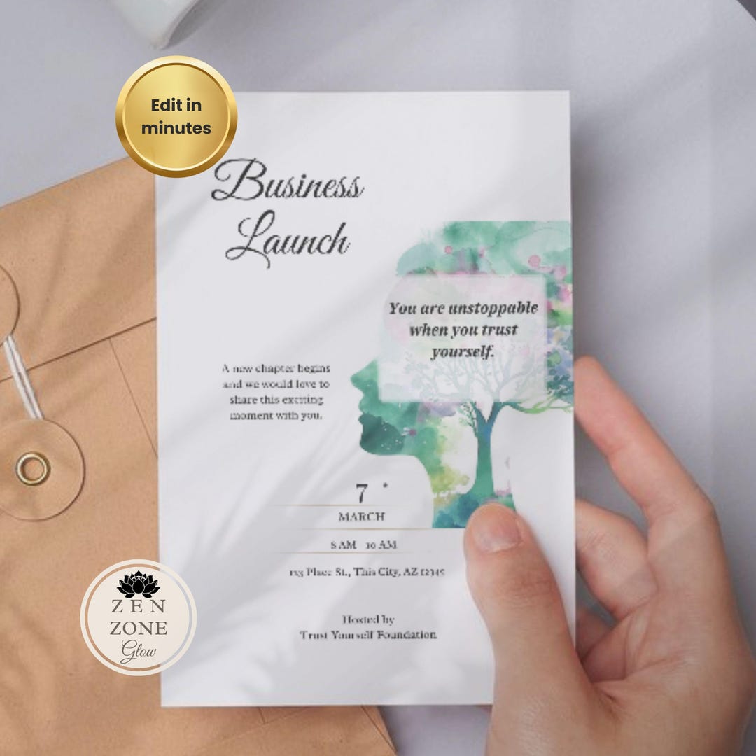 Program Launch Invitations Editable Business Launch Invitation - Wellness, Leadership, Coaching ...