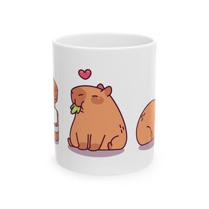 Leuke keramische capibaramok | Schattig koffiekopje met dieren | Cadeau voor dierenliefhebbers | Gezellig drinkgerei voor thuis en op kantoor