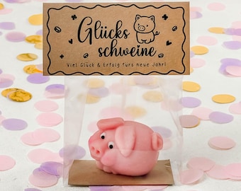Silvester Glücksschweine: Mitbringsel für Silvester, Druckvorlage zum Ausdrucken, Vorlage Neujahr Glücksbringer Geschenk | D6