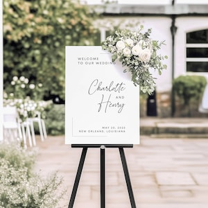Printable Wedding Welcome Sign, Editable Wedding Welcome Template, Minimalist Sign, Printable Canva Templates, Neutral Simple Wedding