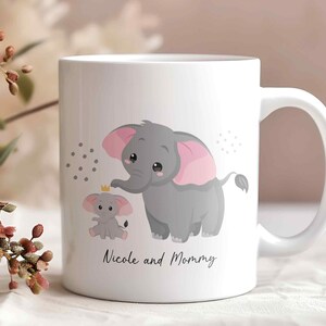 Personalized Mother&#39;s Day Gift Mug, Mom and Me Mug, Personalized Ceramic Mug From Kid, Cute Animal Mug, Custom Name Mug, Fathers Day Mug M3