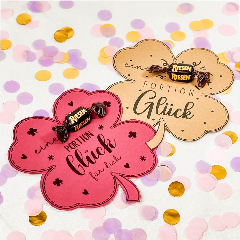 Silvester Glücksbringer: Mitbringsel Vorlage zum Ausdrucken, Kleinigkeit für Silvester - Druckvorlage | D11 image 3