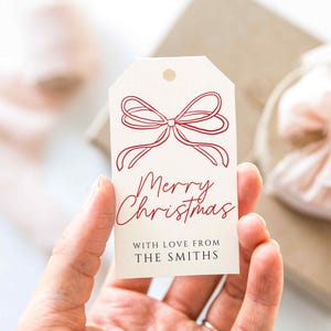 Editable Christmas Gift Tags, Digital Merry Christmas Favor Tags, Simple Holiday Gift Tag Template, Elegant Christmas Party Tag T96