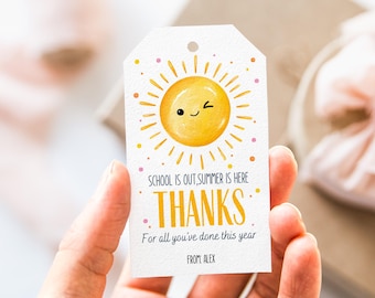 Haben Sie einen tollen Sommer Geschenkanhänger Vorlage, druckbare Geschenkanhänger, bearbeitbarer Schuljahresende Anhänger, Sommer Geschenkanhänger, Lehrer Sofortiger Download T116