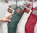 Christmas Stockings With Names 2025, Knitted Christmas Stockings, Holiday Family Stockings, Engraved Christmas Stockings, Christmas Gift S1