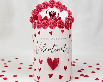 Valentinstag Duplo Banderole Druckvorlage: Vorlage zum Ausdrucken, Kleinigkeit für Valentinstag