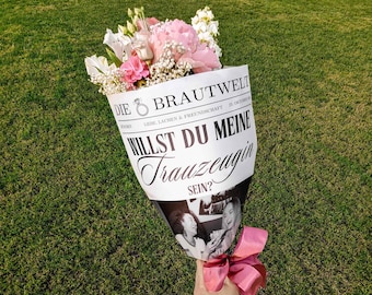 Trauzeugin Vorschlag, Brautjungfer Vorschlag Geschenk, Druckbare Zeitung Canva, Willst du meine Brautjungfer sein, Sofortiger Pobierz |N2