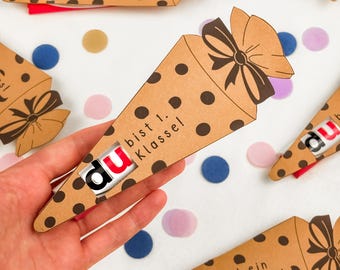 Duplo Schultüte Einschulung Vorlage: Druckvorlage PDF | Geschenkidee zum Schulanfang