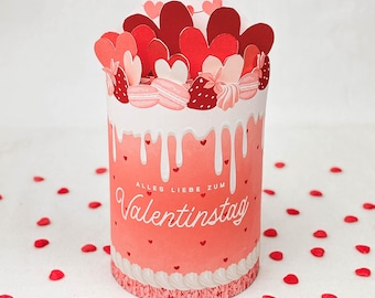 Valentinstag Duplo Banderole Druckvorlage: Vorlage zum Ausdrucken, Kleinigkeit für Valentinstag