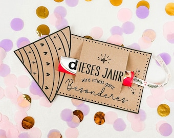 Silvester Glücksbringer: Mitbringsel Vorlage zum Ausdrucken, Kleinigkeit für Silvester - Druckvorlage | D13
