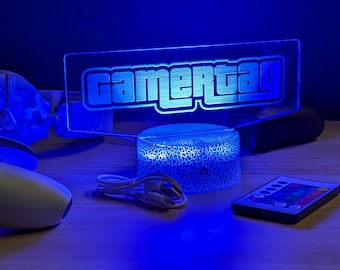 Gamertag Light | Personalised Gamer Tag Nightlight | Custom Streamer Light | Gaming Light | Gamer Gift | Gamer Tag | Night Light