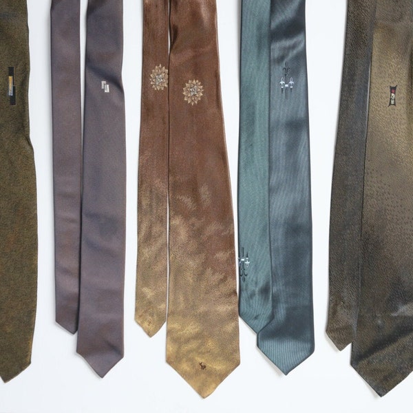 Vintage 50's - 60's Men's Neckties/Men's Wembley Neckties/Men's Vintage Fashion/ Neckties for brown, olive , or black suits