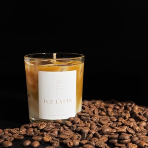 Candela al caffè freddo, candela profumata al caffè, design a cubo di ghiaccio, regalo per lei, candela al latte freddo, candela di soia fatta a mano da 14 once