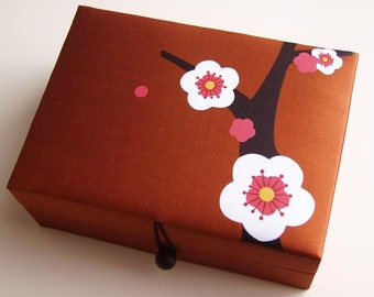 Copper Cherry blossoms jewelry box, large