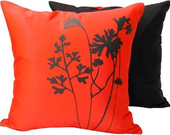 Red and black silk pillow cover SALE