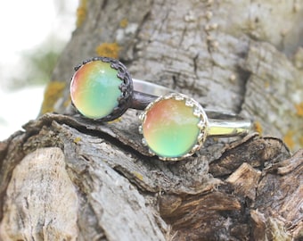 Mood ring * Solid Sterling Silver * Color Change Ring * 10mm Stone * Any Size