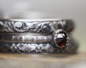 Fire Citrine Stacking Ring Set with genuine FiRE CiTRINE and solid STERLING silver in ANY Size SET of 3