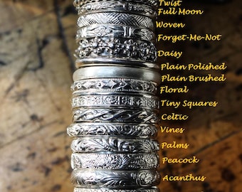 Sterling Silver Stacking Ring * Stackable Band * Solid Sterling*  Choose Your Pattern* Any Size