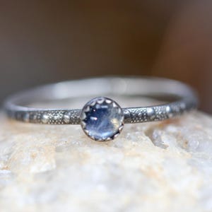 Moonstone Ring* 4mm Full Moon * Minimalist Ring * Solid Sterling Silver Stacker* Any Size